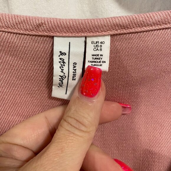 & Other Stories Cotton Blend Workwear Pink Vest Size 8 - Picture 3 of 8